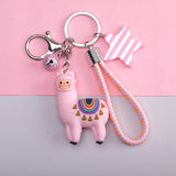 Cute Cartoon Alpaca Keychain | Adorable Llama Car Key Chain Accessory
