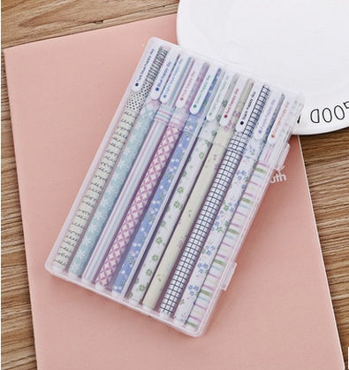 10 Pcs Colored Gel Pen Set Smooth Ink Pen for Writing & Drawing Promotional Gift Stationery School & Office Supplies