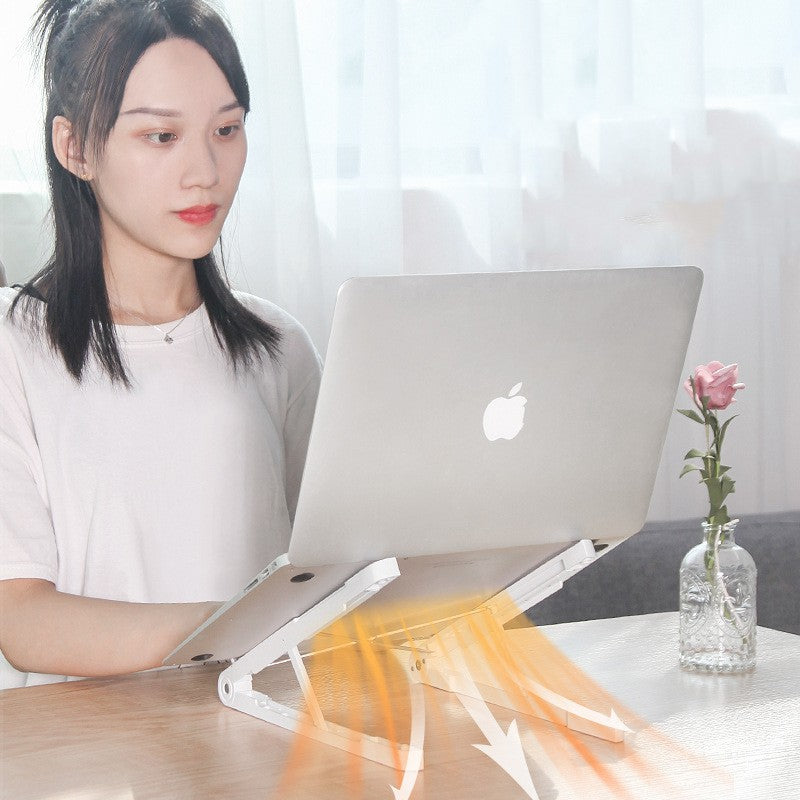 Portable Laptop Cooling Rack Folding Adjustable Computer Stand Ergonomic Riser for Desktop & Travel Increase Shelf Height