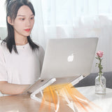 Portable Laptop Cooling Rack Folding Adjustable Computer Stand Ergonomic Riser for Desktop & Travel Increase Shelf Height
