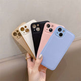 Genuine/Faux Leather Solid Color Phone Cover | Simple Anti-Scratch Case