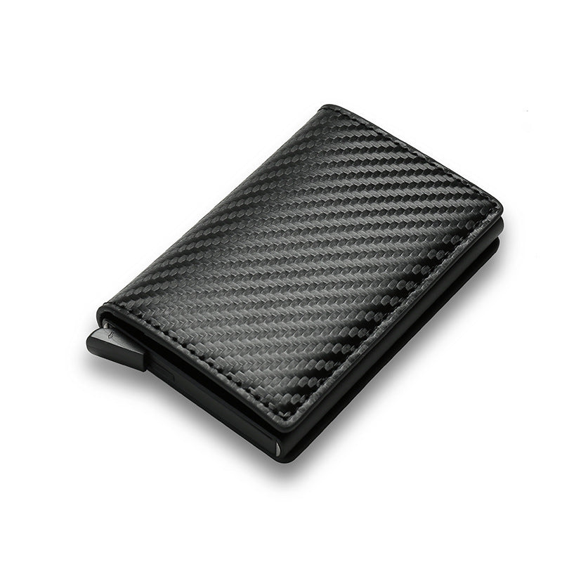 RFID Blocking Carbon Fiber Men's Wallet - Slim Aluminum Alloy Minimalist Card Holder