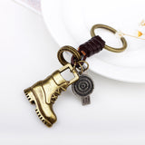 Luxury Braided Leather Keychain with Bronze Hardware Creative Car Key Ring Vintage Key Fob Holder for Men & Women Durable