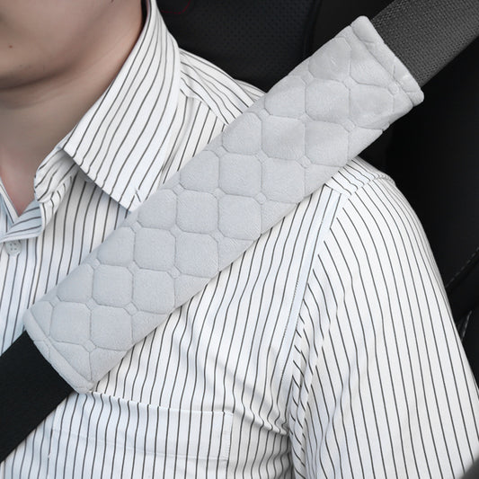 Ultra-Soft Short Plush Car Seat Belt Shoulder Cover | Cozy Comfort Pad