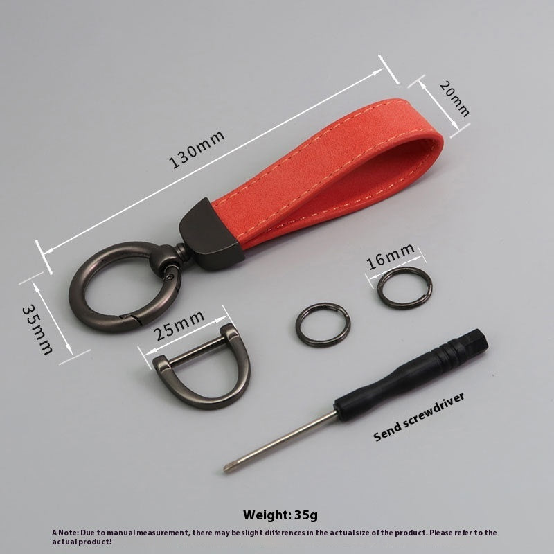 Suede Car Key Chain with Anti-Lost Hardware Premium Key Fob Holder Auto Interior Accessory Durable Metal Key Ring