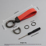 Suede Car Key Chain with Anti-Lost Hardware Premium Key Fob Holder Auto Interior Accessory Durable Metal Key Ring