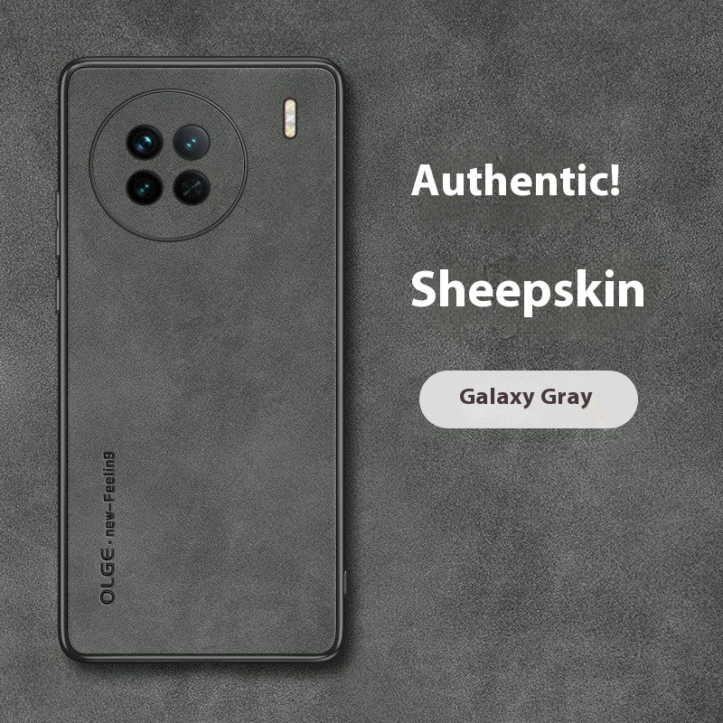 Luxury Sheepskin Leather Phone Case | Magnetic Car Mount & Wireless Charging Cover