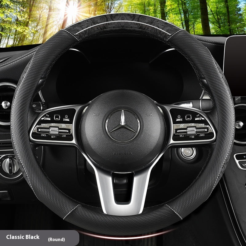 Luxury Crystal Leather Steering Wheel Cover | Bling Car Interior Modification