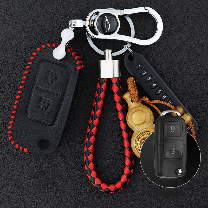 Customizable Genuine Leather Car Key Cover | DIY Modification Key Fob Case