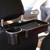 2-in-1 Car Storage Box with Foldable Table/Backrest & Drink Holder