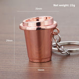 Metal 3D Coffee Keychain Durable Zinc Alloy Car Key Pendant Espresso Machine Replica Unique Coffee Lover Gift