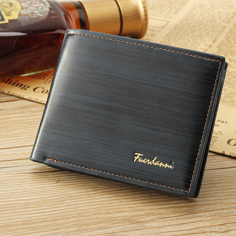 Sleek Glossy Leather Short Wallet for Men | Stylish & Compact Design