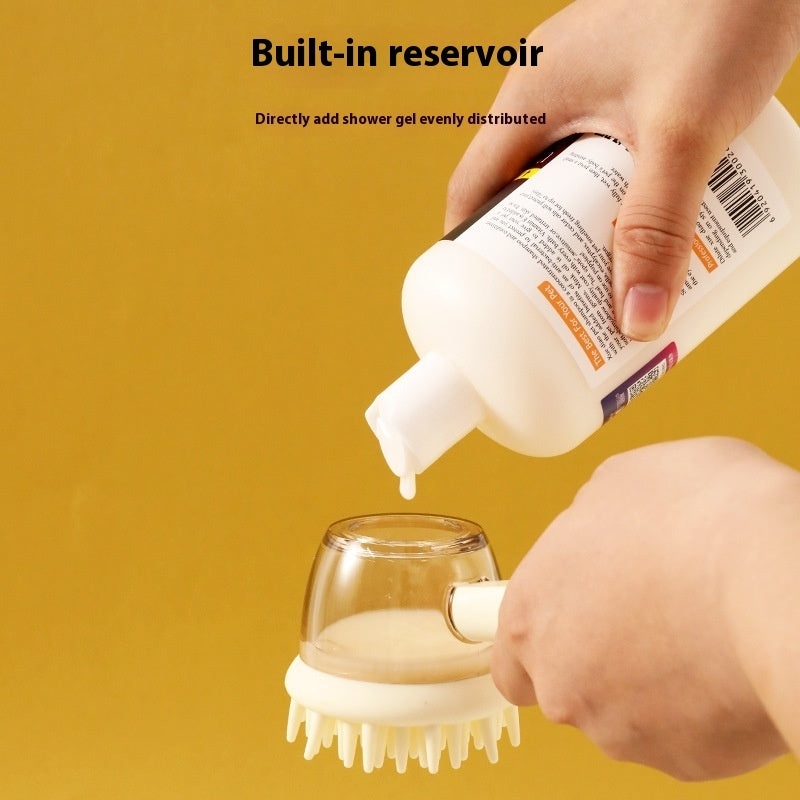 Multi-functional Pet Shower Brush 3-in-1 Foaming Massage & Deshedding Tool Anti-Frizz Beauty Brush for Pets