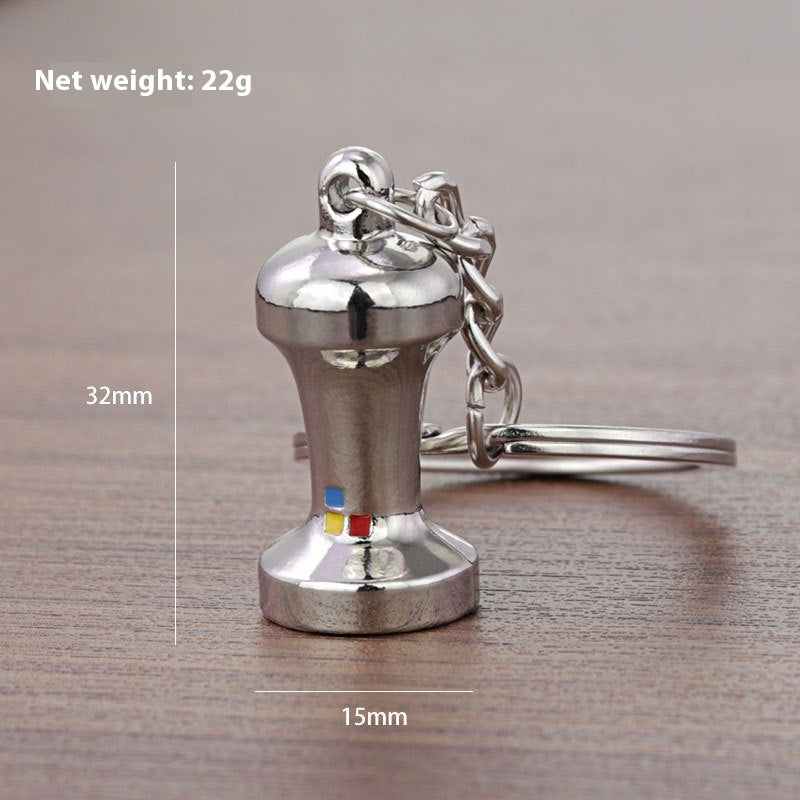 Metal 3D Coffee Keychain Durable Zinc Alloy Car Key Pendant Espresso Machine Replica Unique Coffee Lover Gift