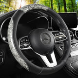 Luxury Crystal Leather Steering Wheel Cover | Bling Car Interior Modification