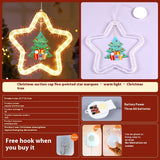 Christmas LED Star Light Decoration Festive Pendant Ornament for Window & Door Holiday Atmosphere Lights Xmas Party Decor