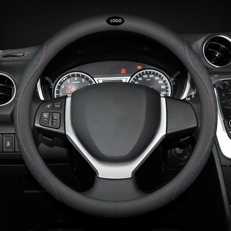 Genuine Leather Car Steering Wheel Cover | Four Seasons Universal Non-Slip Grip