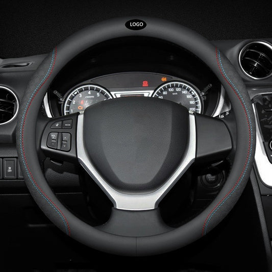 Genuine Leather Car Steering Wheel Cover | Four Seasons Universal Non-Slip Grip