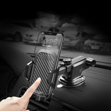 Universal Car Phone Holder Mount Dashboard, Windshield, or Air Vent Cell Phone Stand Adjustable Grip & Hands-Free GPS