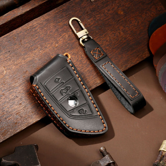 Luxury Handmade Genuine Leather Car Key Cover | High-End Key Fob Case