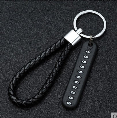 Anti-lost Number Plate Car Keychain Custom Phone Number Key Ring Metal Key Fob Pendant Auto Accessory Gift Safety Key Holder