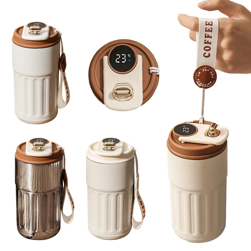 450 ml Smart Digital Display Thermal Bottle Stainless Steel Insulated Cup Portable Coffee Mug Keep Cold/Hot Vacuum Flask