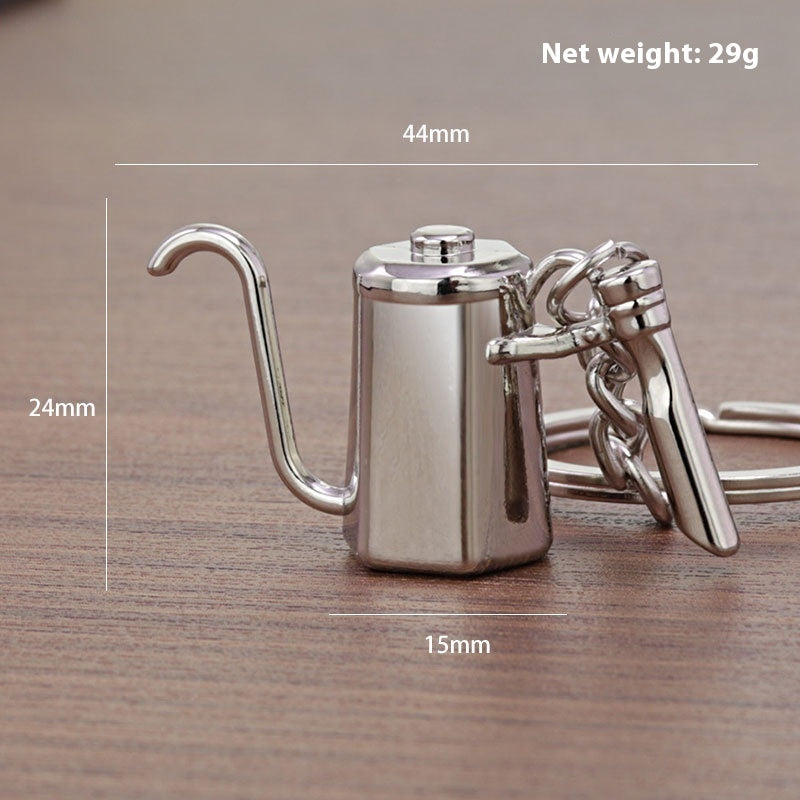 Metal 3D Coffee Keychain Durable Zinc Alloy Car Key Pendant Espresso Machine Replica Unique Coffee Lover Gift