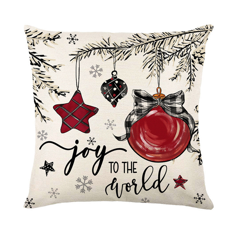 Merry Christmas Cushion Cover Xmas Decor Pillowcase for Home New Year Gift & Sofa Ornament Holiday Decoration