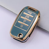 Luxury Car Key Case with Golden Edge | Gold Trim Key Fob Protective Cover