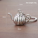 Metal 3D Coffee Keychain Durable Zinc Alloy Car Key Pendant Espresso Machine Replica Unique Coffee Lover Gift