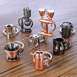 Metal 3D Coffee Keychain Durable Zinc Alloy Car Key Pendant Espresso Machine Replica Unique Coffee Lover Gift