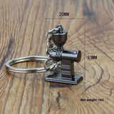 Metal 3D Coffee Keychain Durable Zinc Alloy Car Key Pendant Espresso Machine Replica Unique Coffee Lover Gift