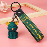 Cute Face Kitty Car Keychain Adorable Cat Key Ring Pendant Creative Auto Accessory for Women & Girls Bag Charm Gift