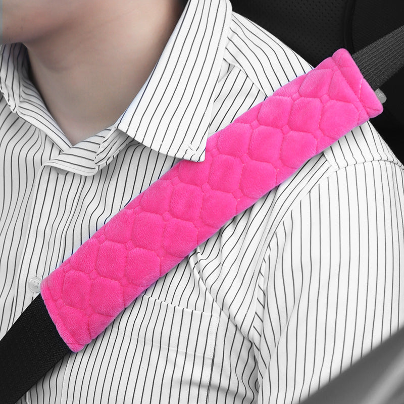 Ultra-Soft Short Plush Car Seat Belt Shoulder Cover | Cozy Comfort Pad