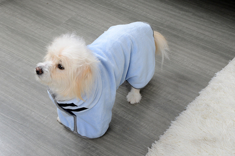 Quick-Drying Pet Towel & Dog Bathrobe $\vert$ Ultra-Absorbent Microfiber Drying Coat for Dogs & Cats