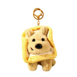 Cute Cartoon Plush Toast Puppy Keychain Doll Pendant Adorable Car Accessory Trendy Bag Charm for Women & Girls Gift
