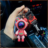 Cute Cartoon Astronaut & Lightning Bear Keychain | Unique Car Key & Bag Pendant