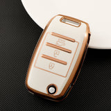 Luxury Car Key Case with Golden Edge | Gold Trim Key Fob Protective Cover