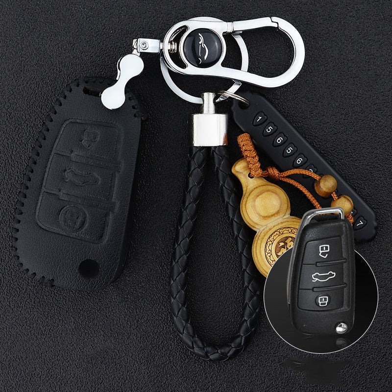 Customizable Genuine Leather Car Key Cover | DIY Modification Key Fob Case