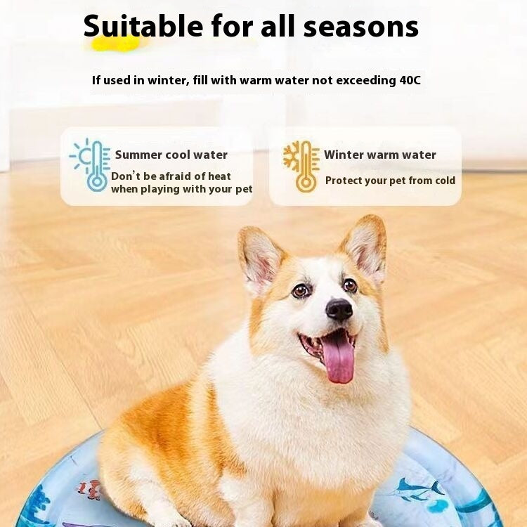 Summer Cooling Pet Water Bed Cushion Ice Pad Dog Sleeping Square Mat Kennel Cool Cold Mat for Puppy Dogs & Cats Self-Cooling