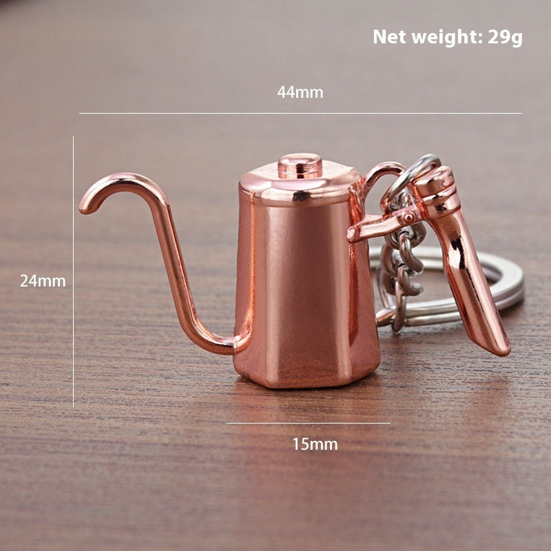 Metal 3D Coffee Keychain Durable Zinc Alloy Car Key Pendant Espresso Machine Replica Unique Coffee Lover Gift