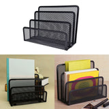 Metal Mesh Desk Organizer Book Shelf & File Holder 1-Piece Office and Home Table Storage Solution Supplies Caddy