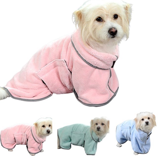 Quick-Drying Pet Towel & Dog Bathrobe $\vert$ Ultra-Absorbent Microfiber Drying Coat for Dogs & Cats