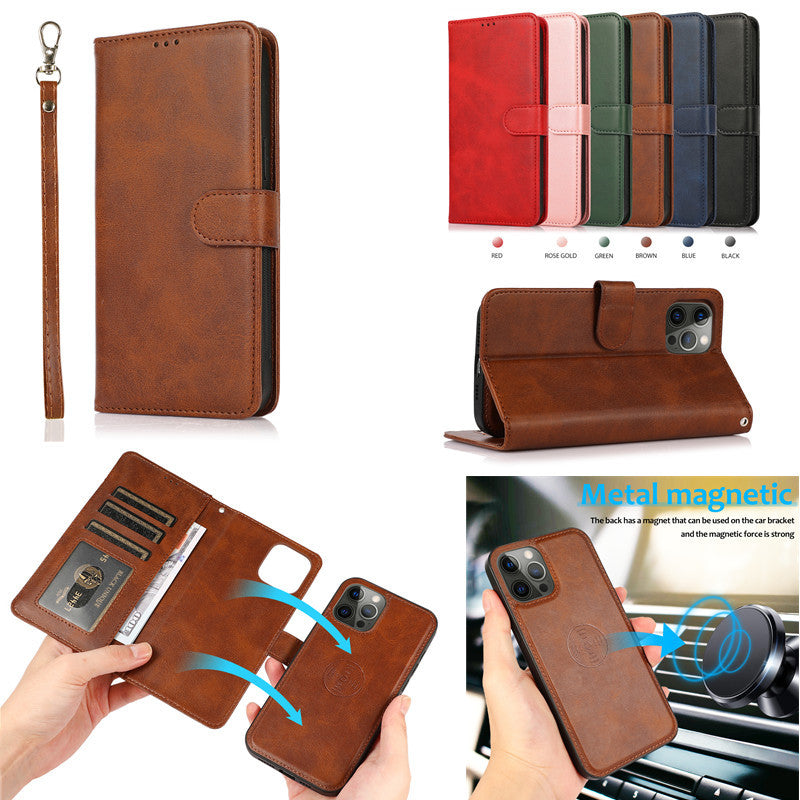 2-in-1 Split Wallet Phone Case | Magnetic Detachable Clamshell Cover & Card Holder