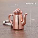 Metal 3D Coffee Keychain Durable Zinc Alloy Car Key Pendant Espresso Machine Replica Unique Coffee Lover Gift