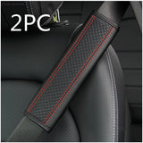 Luxury Fiber Leather Embossed Car Seat Belt Shoulder Pad | Comfort & Style