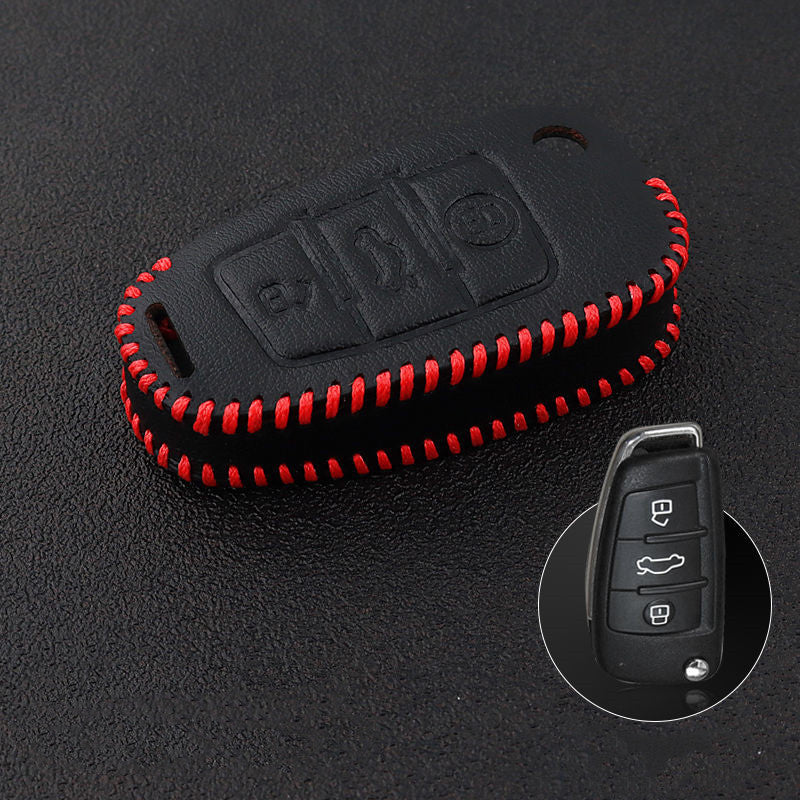 Customizable Genuine Leather Car Key Cover | DIY Modification Key Fob Case