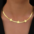 Stainless Steel Choker Necklace for Women Gothic Blade & Snake Chain Design Star Pendant Statement Jewelry Light Luxury Temperament