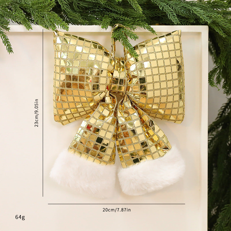 Mirror Bow Christmas Tree Decoration Reflective Ornament for Tree Shiny Festive Xmas Decor Unique Gift