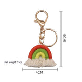 Handmade Rainbow Pendant Keychain | Cotton Braided Tassel for Bag & Car Charm